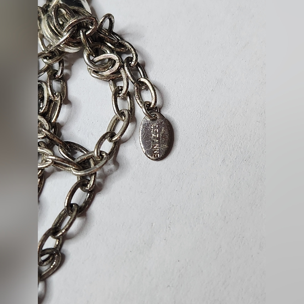 Vintage Mid Century Cezanne Signed Large Faux Pearl Rhinestone Pendant Necklace - Picture 3 of 5